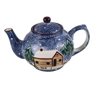 Cooks Bazaar Gourmet Holly Mountain Lodge Tea Pot Christmas Kitchen Tea